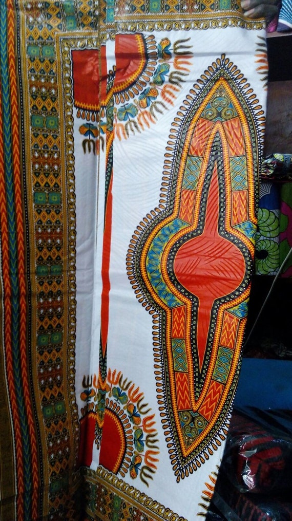 White Dashiki Fabric Hippie Shirt Fabric Hippie by AlternateStyle