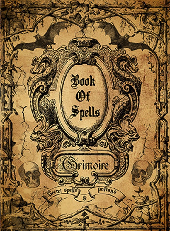Book of spells Grimoire digital book cover download