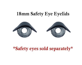 18 mm Black Eyelids One Pair for Plush Dolls Toys