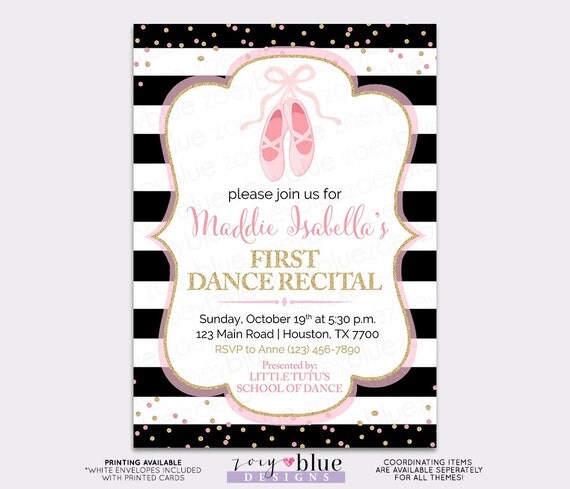 Ballerina Recital Invitations 3