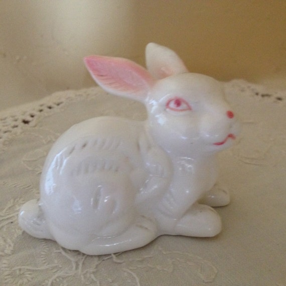 white porcelain rabbits