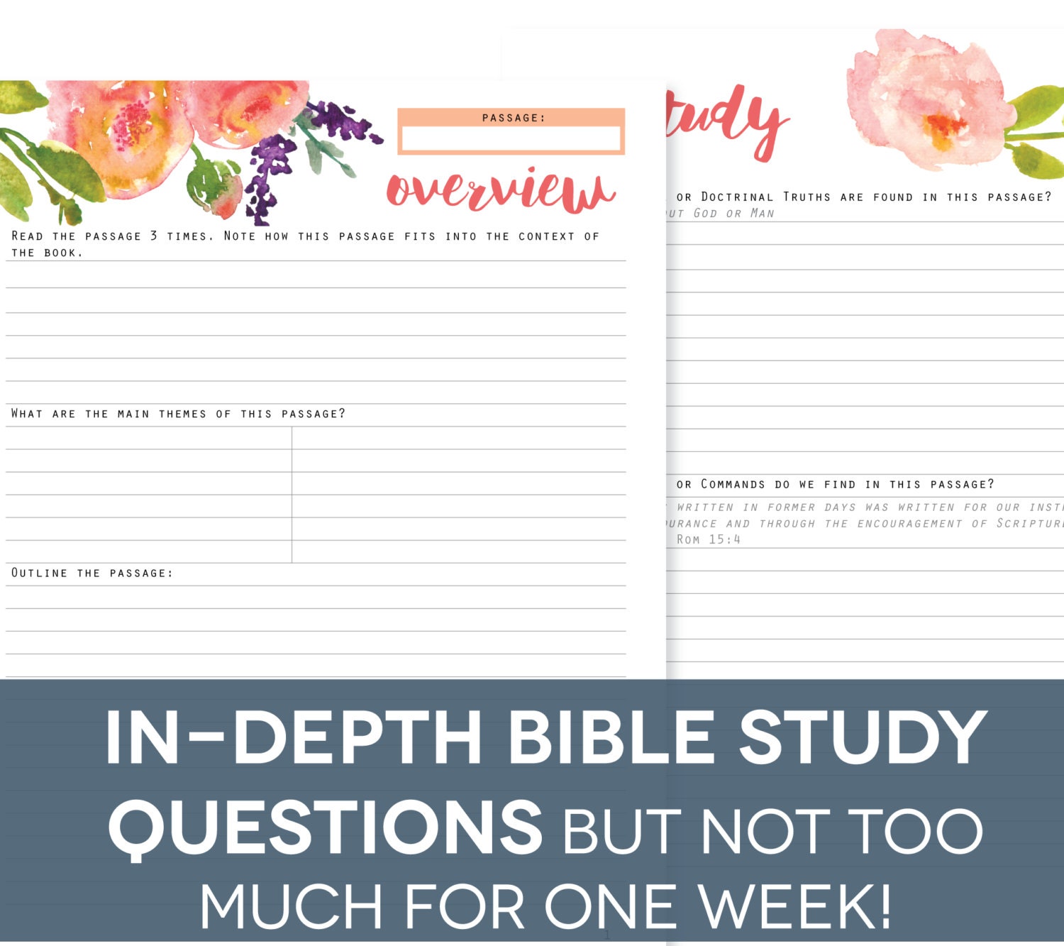 Bible Study Guide Printables Inductive by PerennialPlanner on Etsy