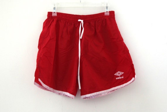 Vintage 80s UMBRO soccer shorts nylon red umbros