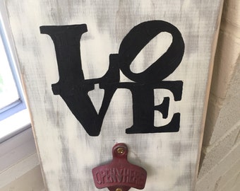 Philadelphia LOVE wall mounted bottle opener