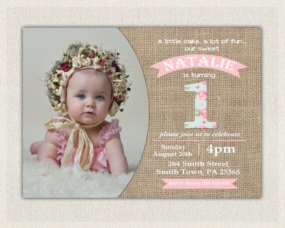 first birthday invites girl