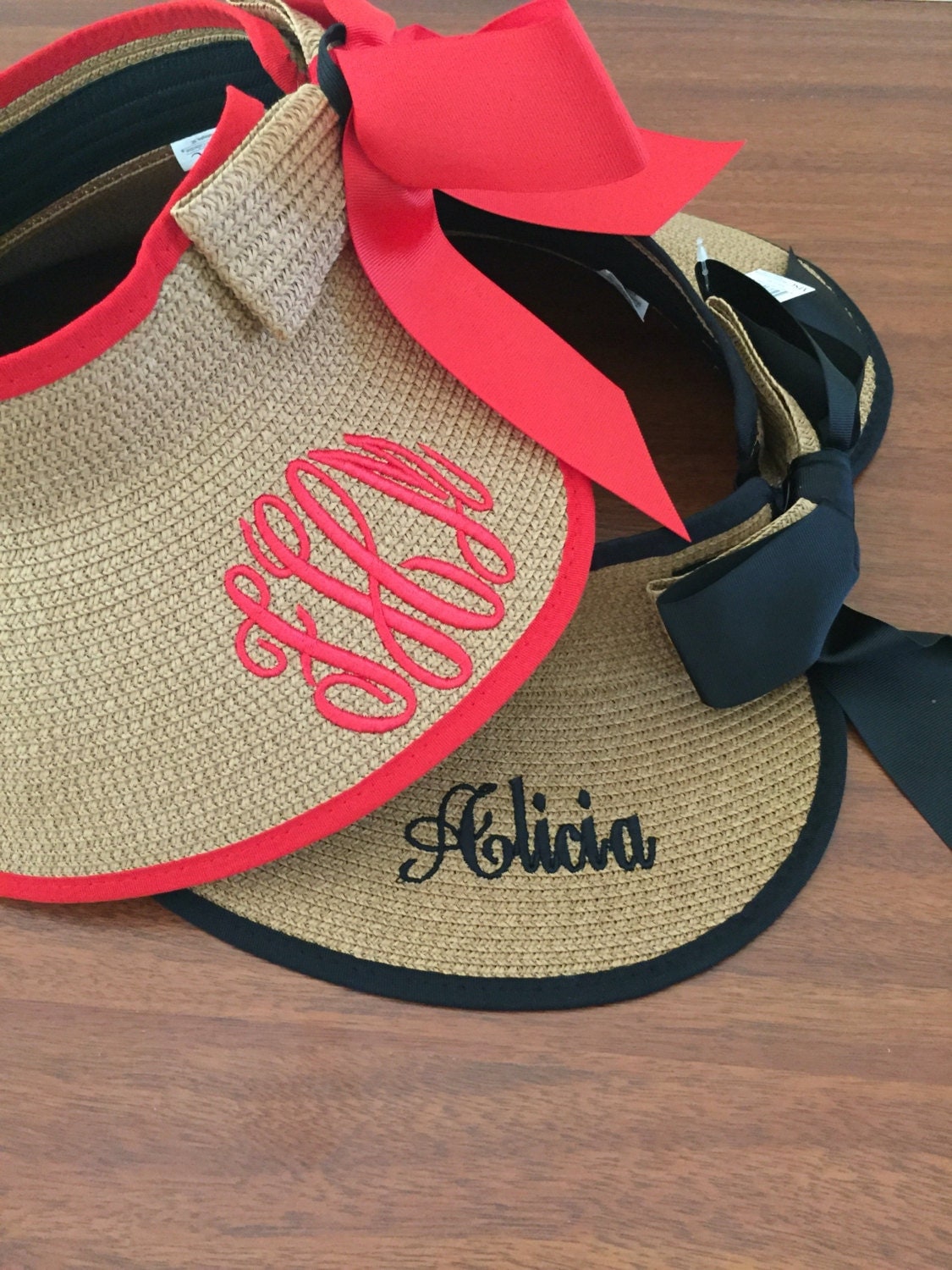 Monogram Beach Visor Ribbon Beach Visor Fun Colors