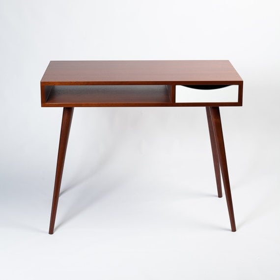 Mid Century Desk With Drawer. Minimalist / by FlintAlleyFurniture
