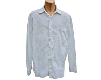 Vintage Lorenzini per mientus men shirt white 100% cotton size 17 1/2, 44 Made in Italy
