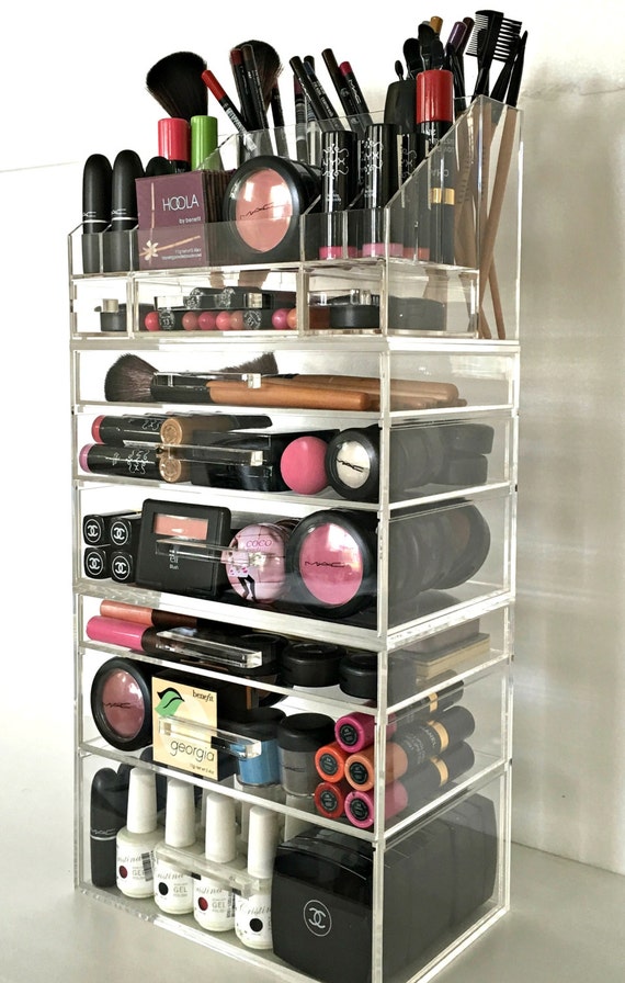 Acrylic Makeup Organizer 6 Drawer plus Storage by