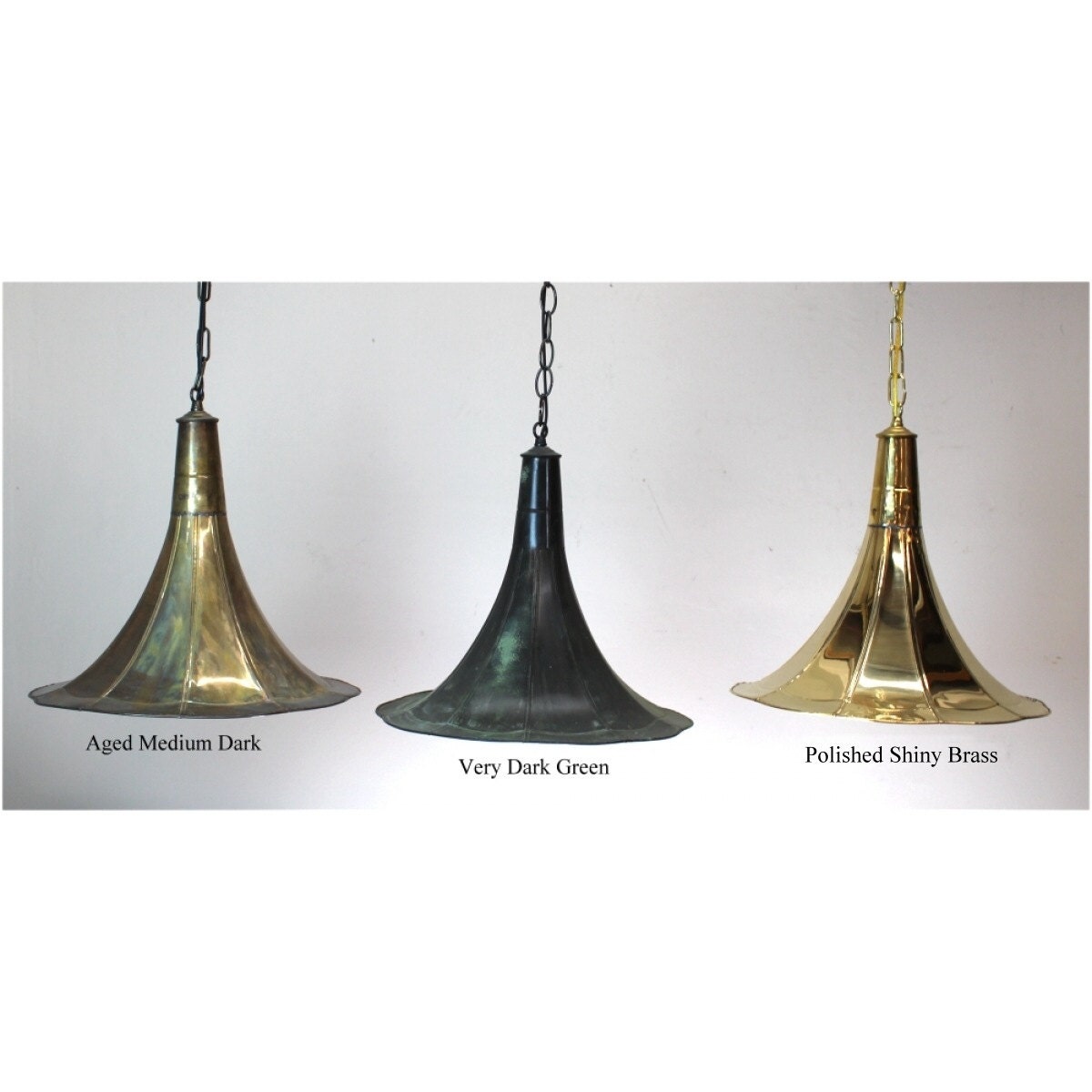 Brass Light Fixture Antique Gramophone Horn Pendant Light Fixture Solid Brass Old Victrola Style