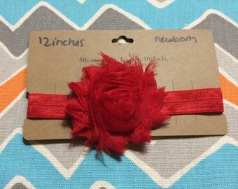Newborn Sized Shabby Flower Headband (12 inches)