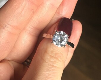 Solitaire Diamond Engagement Ring 2 carat Lab Diamond various sizes
