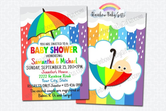 Rainbow Baby Shower Invitations