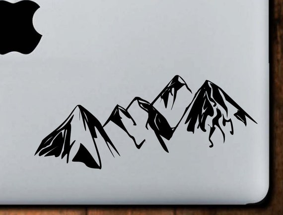 Mountain Range Decal Macbook Decal Laptop Decal by NebraskaVinyl