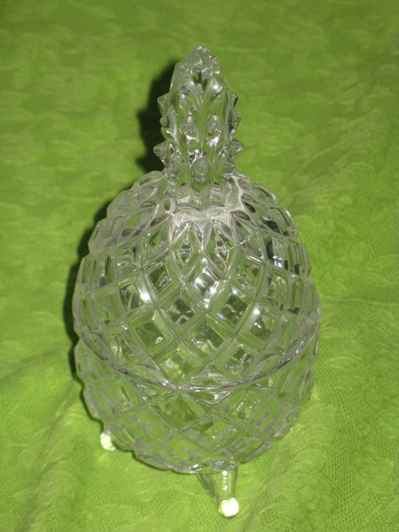 Cut glass pineapple small dish candy trinket Slovakia Crystal