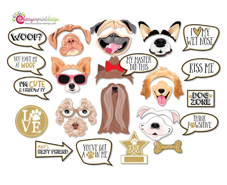 29-funny-dog-photo-booth-props-puppy-photo-props-gold