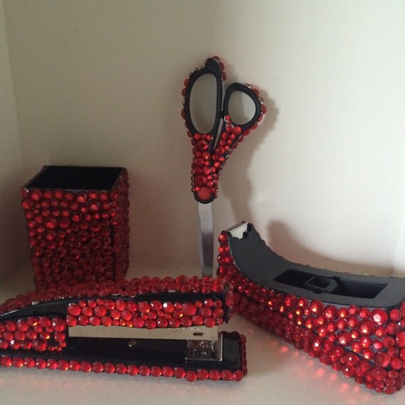 Customizable Rhinestone Desk Set