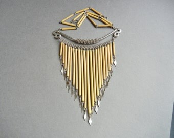 Beige - Handcrafted Bamboo Necklace Set by Daya Patki main image 1