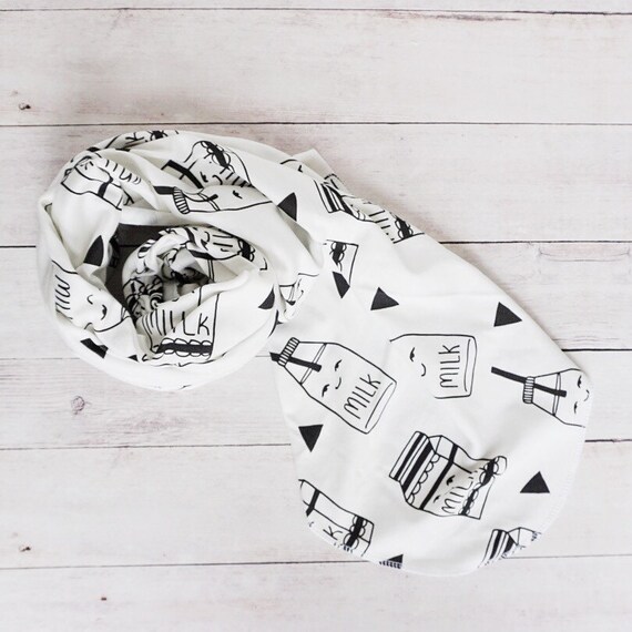 Organic Cotton Receiving Blanket Black and White Baby