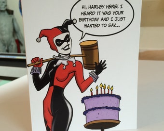 Classic Harley Quinn Birthday Card|Harley Quinn|Birthday Card|Funny