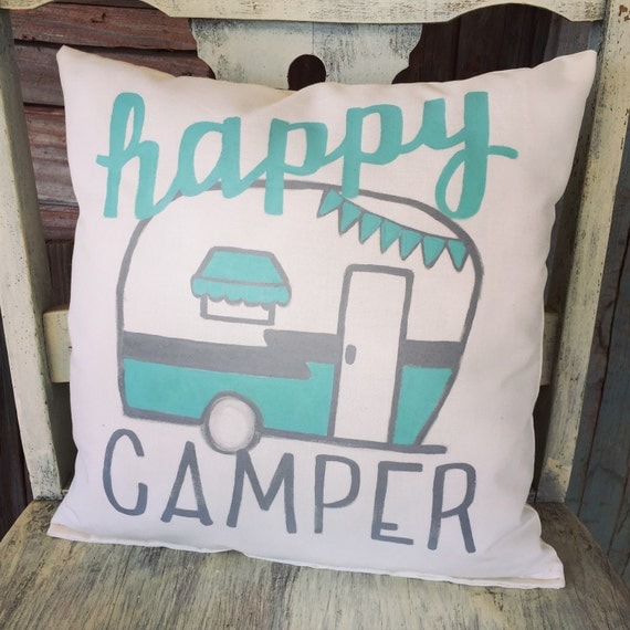 Happy Camper 12' x 12' Linen Pillow