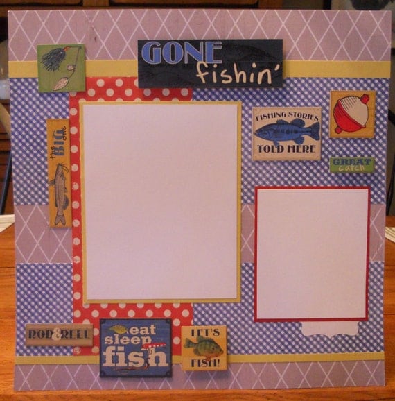 Fishing scrapbook page