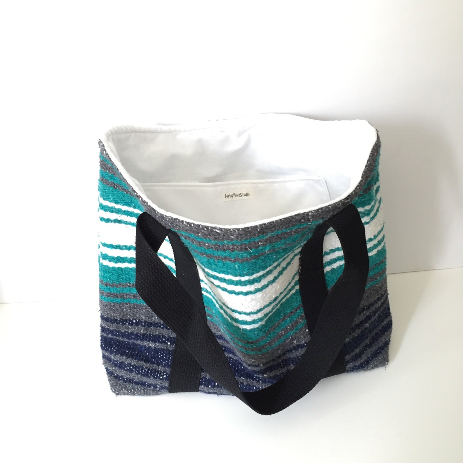 Serape Tote Bag Falsa Blanket Bag Mexican by BurlapRoseStudio