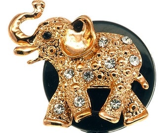 Gold Elephant ID Badge Reel - Nurse retractable Badge Holder - Rhinestone Elephant - SassyBadge - Nurse Badge Clip