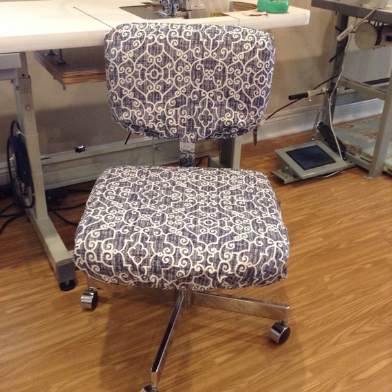 Office Chair seat and back covers with Monogram Dorm chair