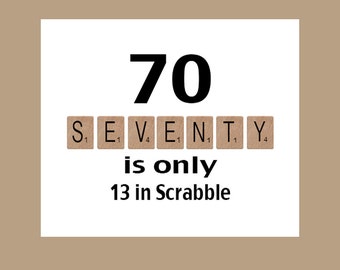 70th Birthday Card, Milestone Birthday, 70th Birthday, Scrabble Birthday Card, Scrabble, The Big 70, 1947 Birthday Card