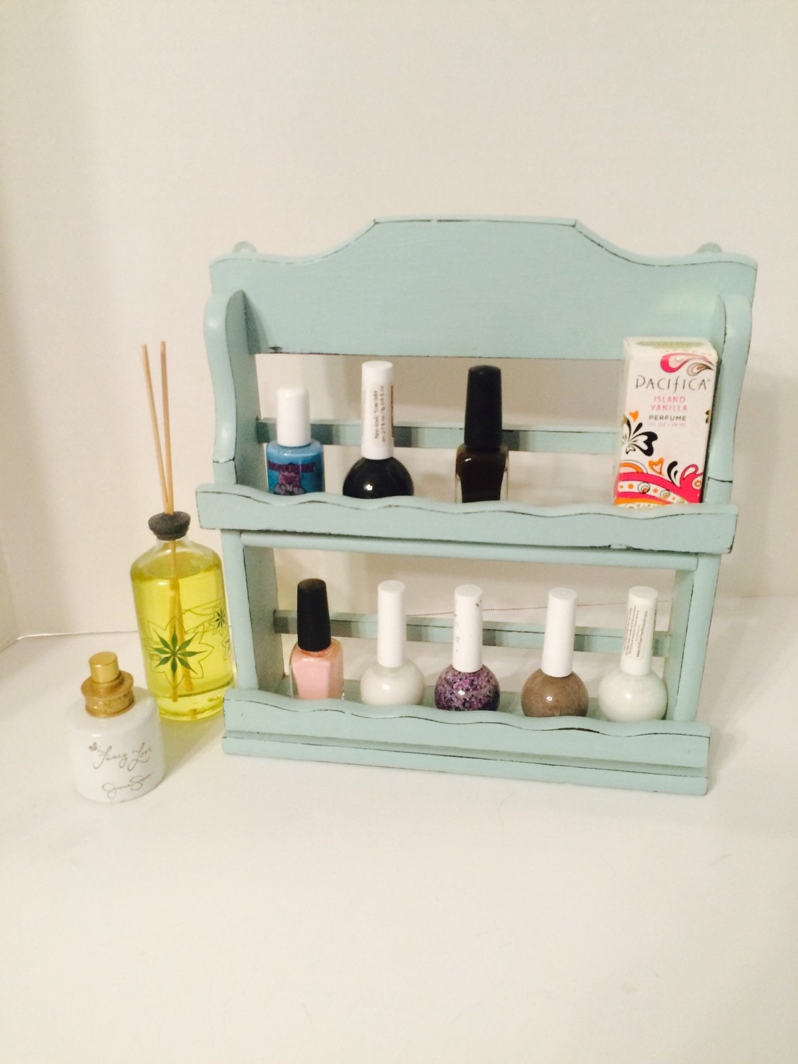 Vintage repurpose nail polish display