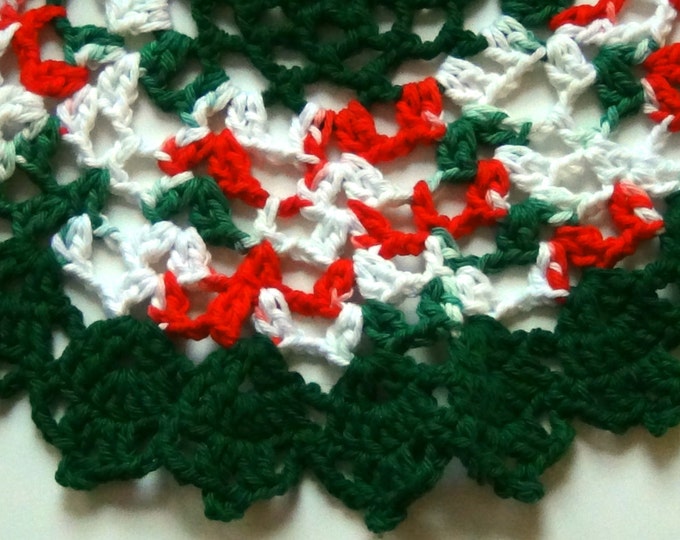 Christmas Table Doily, Table Mat, Red and Green Doilies, Gift Ideas