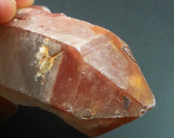 Red HEMATOID QUARTZ CRYSTAL Specimen from Madagascar Hematite Included Harlequin Quartz 6