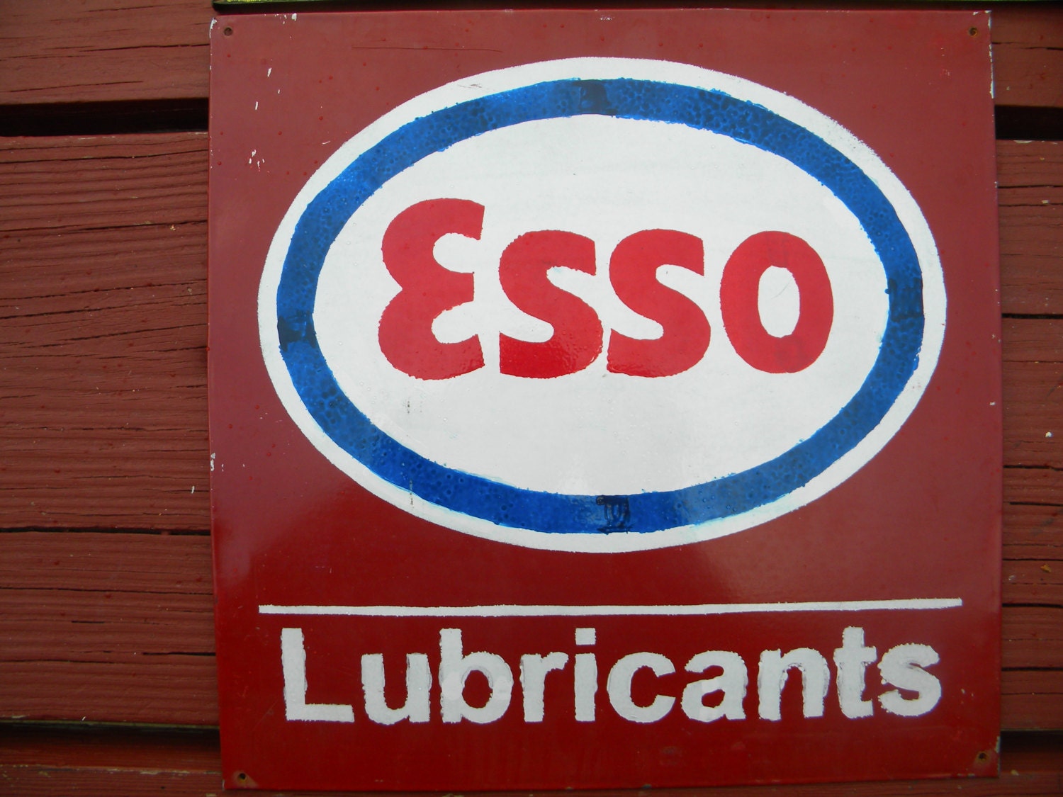 Original ESSO Lubricants Antique metal Advertisement Sign ( Please