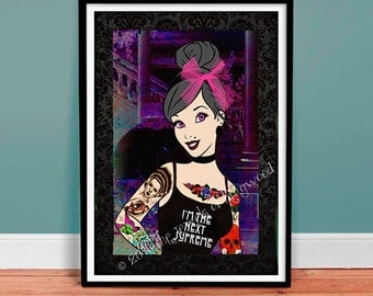 American Horror Story Cinderella - Mothers Day Gift - Collectable Keepsake - Dorm Decor - Tattoo Art - Gift for Her - Tattooed Cinderella