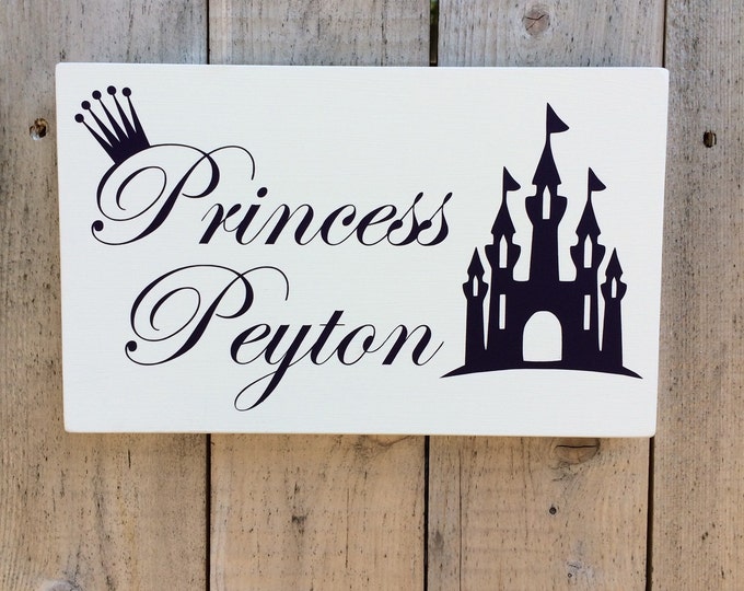 Hand-painted wood sign with a custom name.