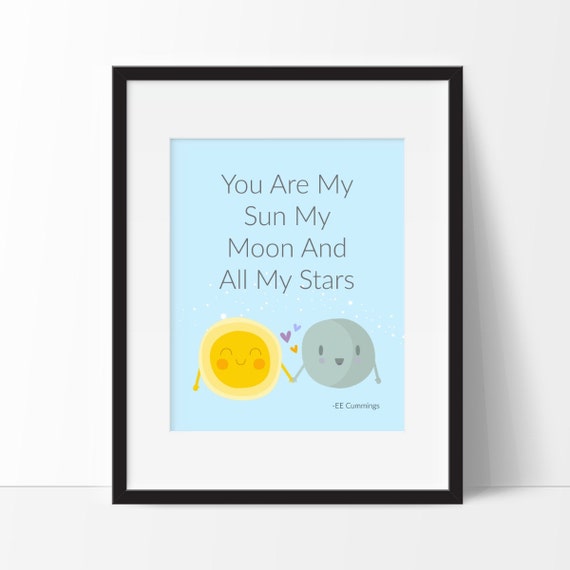 Nursery Decor You Are My Sun My Moon and All My Stars