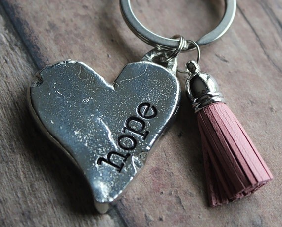 Hope Keychain Breast Cancer Key Chain By Designchickcreations