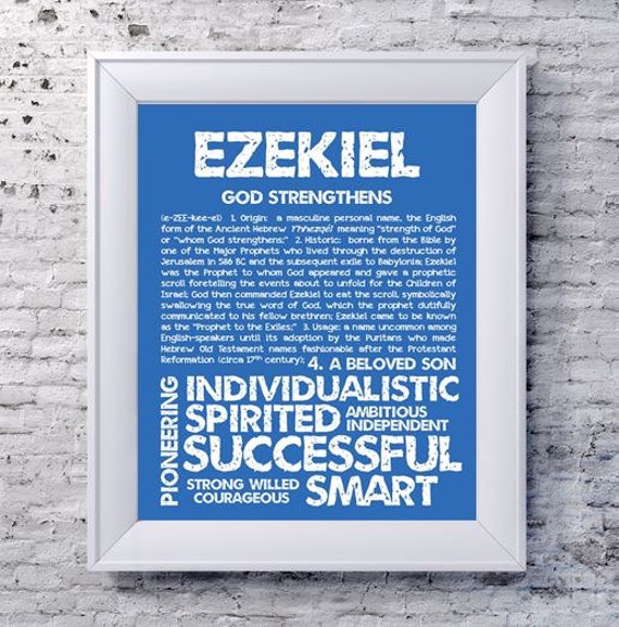 Items similar to EZEKIEL Personalized Name Print ...