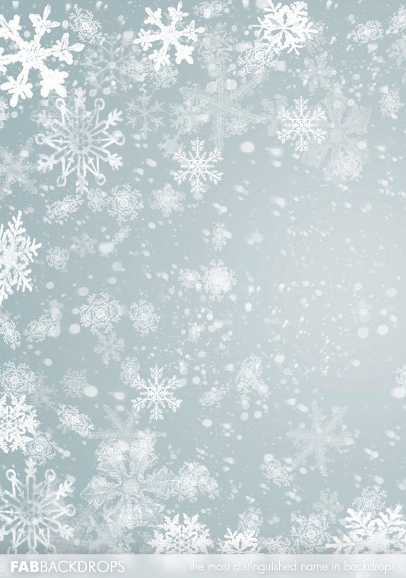 5x7 Silver Snowflake Backdrop for Winter Holiday Christmas