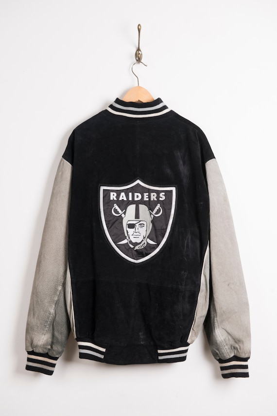 Vintage Raiders Jacket // Suede NFL Jacket // Football Jacket