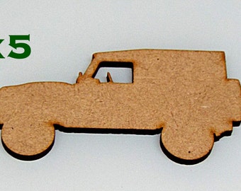 Pk of 5 SWB Van Back Landrover Defender From 70mm High Quality 3mm MDF multiple pack sizes #01
