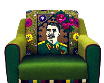 This Armchair gathered piece by piece from all corners of the world, recycled furniture, midcentury