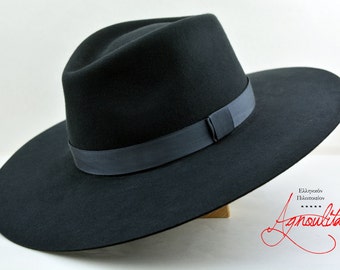 brim wide fedora hat bolero caravan hats felt flat grey extra hnc