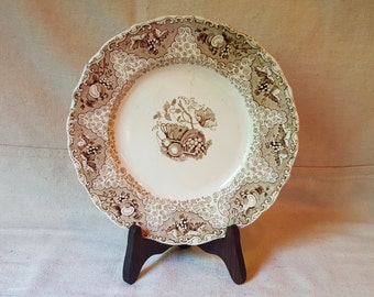 Brown Transferware Plate
