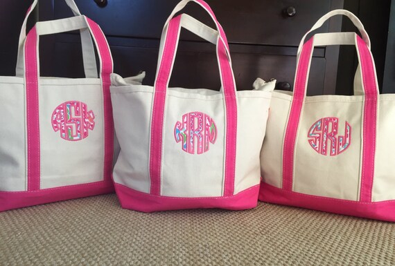Tote bag for bridesmaid Lilly pulitzer zipper top canvas tote
