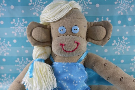 Sock Monkey / Elsa Frozen Inspired / Elsa / Disney Princess