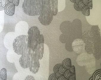Organic clouds flannel fabric
