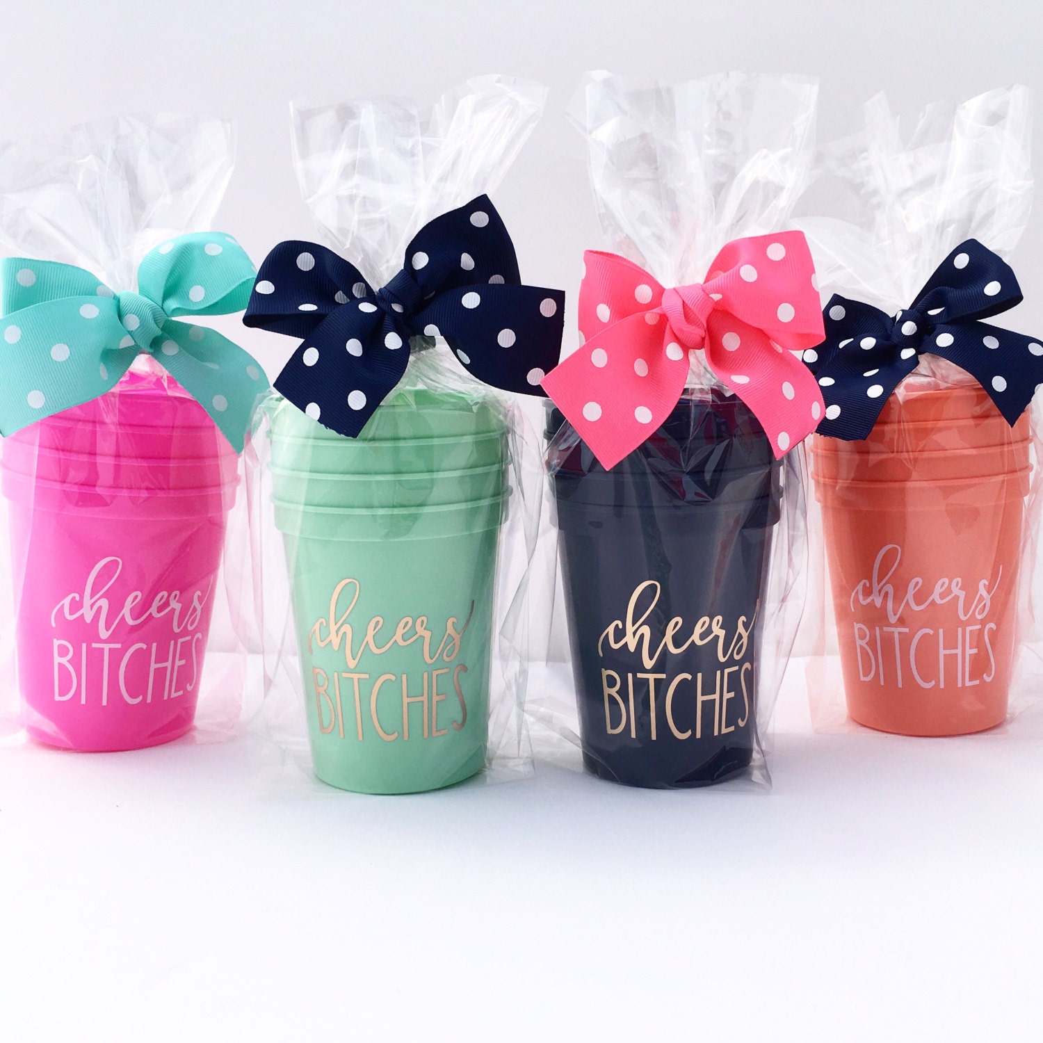 Cheers Bitches Bachelorette/Wedding Party 16oz Double sided Stadium Cups