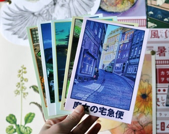 Studio Ghibli Postcard Package - 5 Postcards for Princess Mononoke, The Cat Returns, Kiki's Delivery Service, Arrietty, The Wind Rises